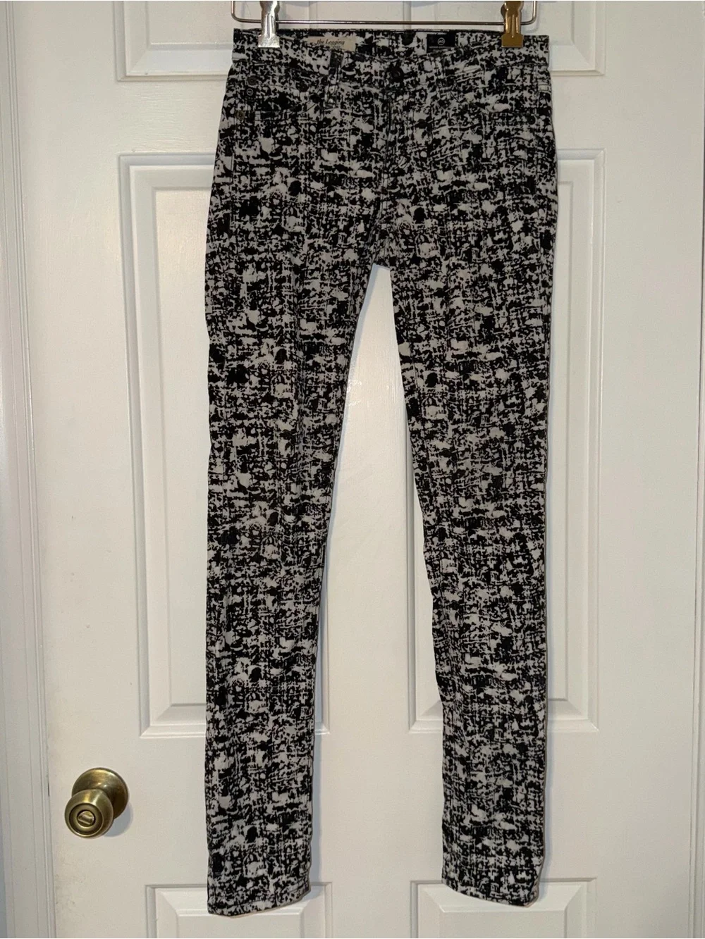 AG Adriano Goldschmied the legging super skinny Black White abstract pants 24